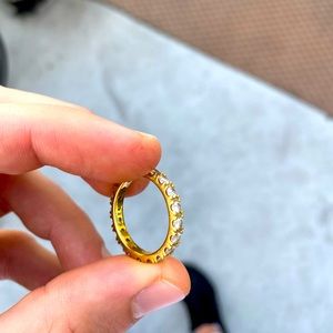 Pandora 14k rose gold plated sterling silver ring with cubic zirconia crystals